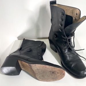 Vintage Black Leather Lace Up Kenneth Cole Boots